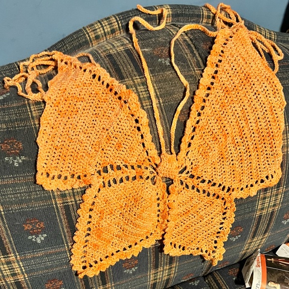 Handmade crochet butterfly lingerie set